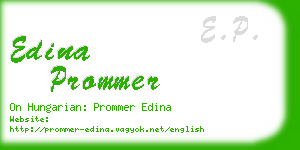 edina prommer business card